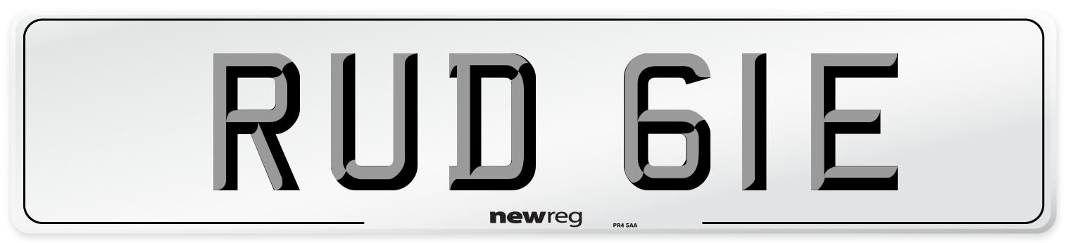 RUD 61E Number Plate from New Reg